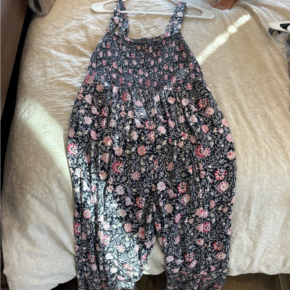 LOFT Black and Pink Floral Top